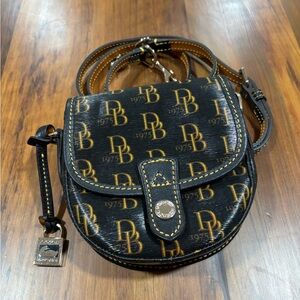 Dooney & Bourke DB Signature Logo Black & Brown Mini Crossbody Bag